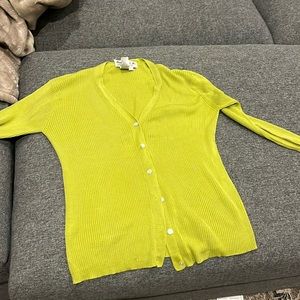 SOLD - Vintage green silk cardigan